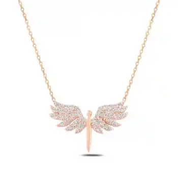 Gümüş Rose Mikail Meleği Bayan Kolye