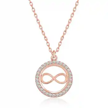 Gümüş Rose Minik Sonsuzluk Bayan Kolye