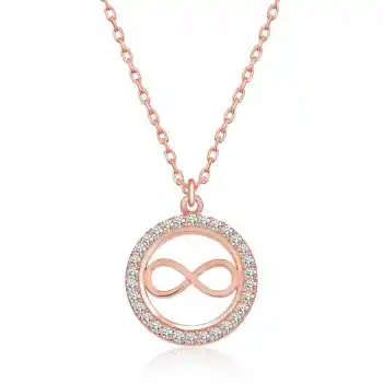 Gümüş Rose Minik Sonsuzluk Bayan Kolye