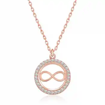 Gümüş Rose Minik Sonsuzluk Bayan Kolye