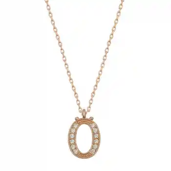 Gümüş Rose Ö Harfi Kadın Kolye