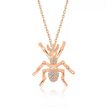 Gümüş Rose Örümcek Bayan Kolye