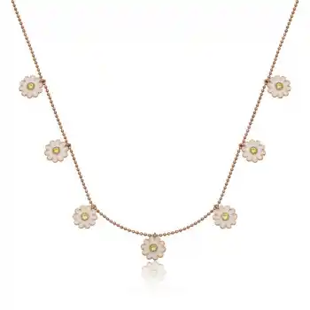 Gümüş Rose Papatya Şans Kadın Kolye