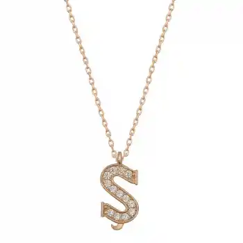 Gümüş Rose Ş Harfi Kadın Kolye