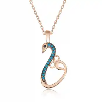 Gümüş Rose Sonsuzluk Kadın Kuğu Kolye