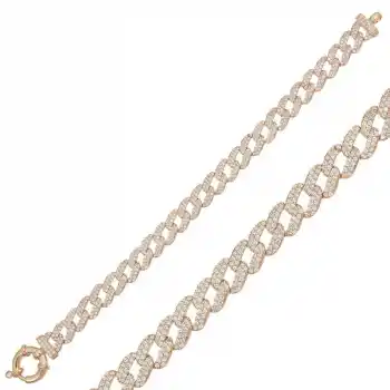 Gümüş Rose Taşlı Gurmet Bayan Bileklik