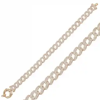 Gümüş Rose Taşlı Gurmet Bayan Bileklik