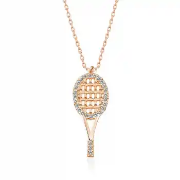 Gümüş Rose Tenis Raketi Bayan Kolye