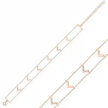 Gümüş Rose V Bayan Bileklik