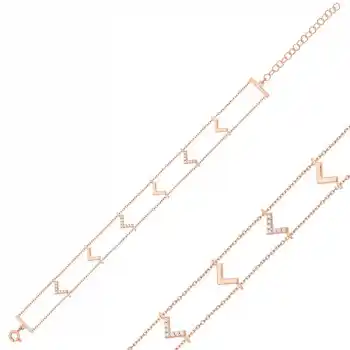 Gümüş Rose V Bayan Bileklik