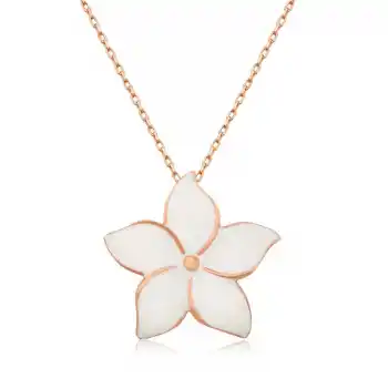 Gümüş Rose Yasemin Çiçeği Bayan Kolye