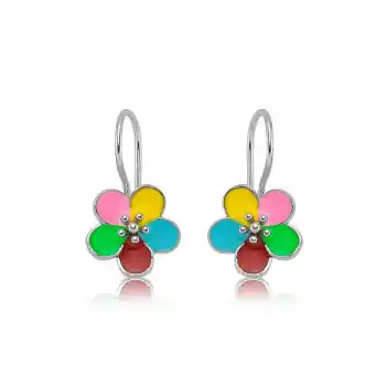 Gümüş Sallantılı Çiçek Çocuk Küpesi