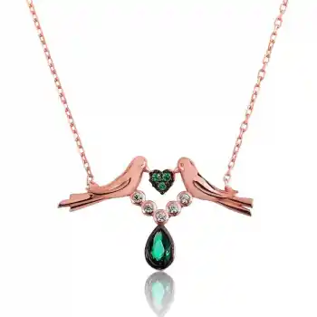 Gümüş Sevgi Kuşu Bayan Kolye