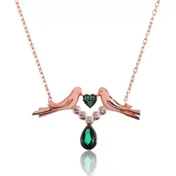 Gümüş Sevgi Kuşu Bayan Kolye