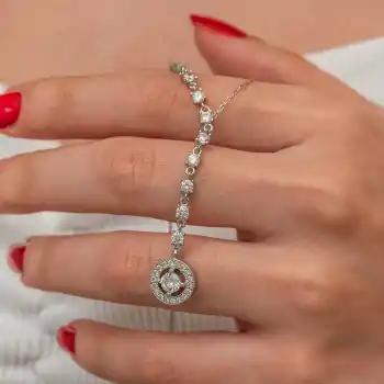 Gümüş Sıralı Zirkon Taşlı Çember Kadın Kolye