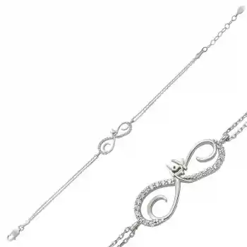 Gümüş Sonsuz Aşk Bayan Bileklik