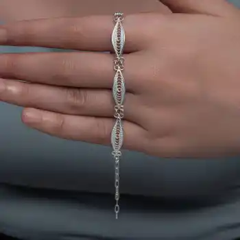 Gümüş Sonsuz Esinti Telkari Kadın Bileklik