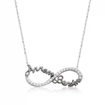Gümüş Sonsuzluk Annem Benim Bayan Kolye