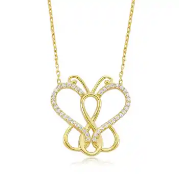 Gümüş Sonsuzluk Kelebek Bayan Kolye