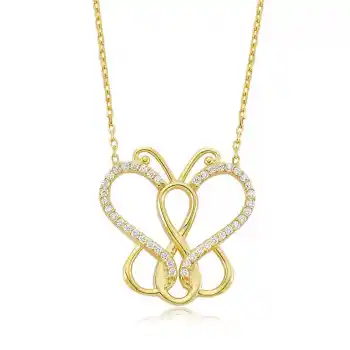 Gümüş Sonsuzluk Kelebek Bayan Kolye