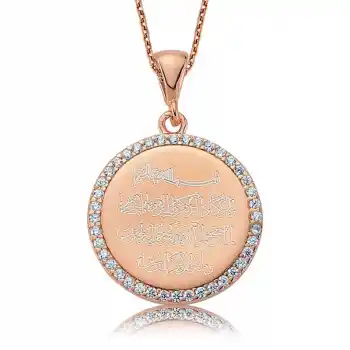 Gümüş Taşlı Nazar Duası Bayan Kolye