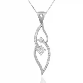 Gümüş Tek Taş Bayan Kolye