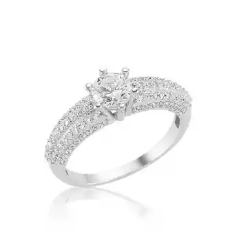 Gümüş Tek Taş Bayan Yüzük