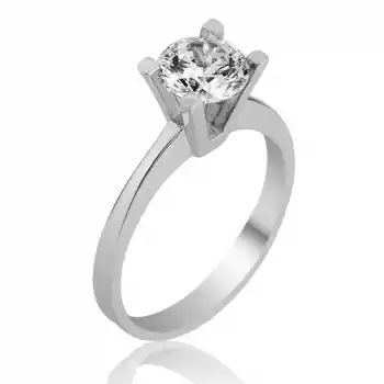 Gümüş Tek Taş Bayan Yüzük