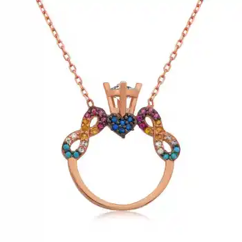 Gümüş Tek Taş Sonsuz Aşk Bayan Kolye