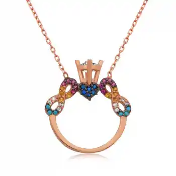 Gümüş Tek Taş Sonsuz Aşk Bayan Kolye