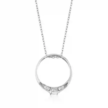 Gümüş Tek Taş Yüzük Bayan Kolye