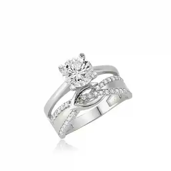 Gümüş Tektaş Düğüm Yüzük