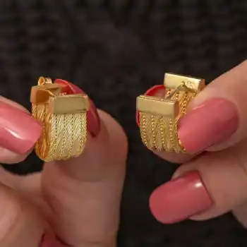 Gümüş Trabzon Hasır Çivili Kadın Küpe