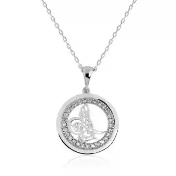 Gümüş Tuğralı Bayan Kolye