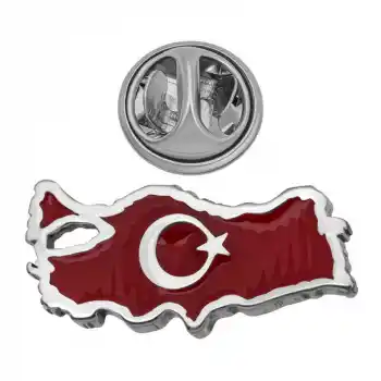 Gümüş Türkiye Haritası Rozet