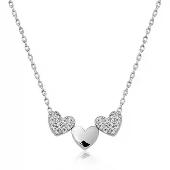 ​Gümüş Üç Kalp Kolye