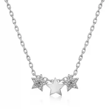 Gümüş Üç Yıldız Kolye
