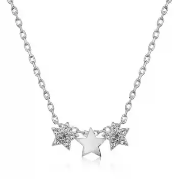 Gümüş Üç Yıldız Kolye