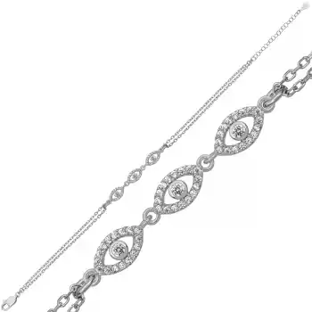 Gümüş Üçlü Mekik Model Kadın Bileklik