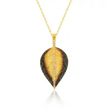 Gümüş Yaprak Bayan Kolye