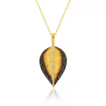 Gümüş Yaprak Bayan Kolye