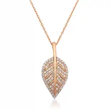 Gümüş Yaprak Bayan Kolye