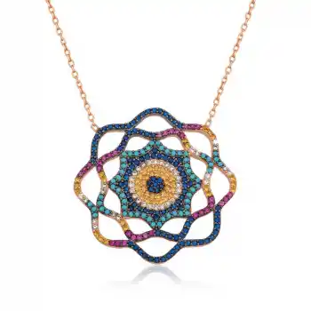 Gümüş Yaşam Güneşi Nazar Bayan Kolye