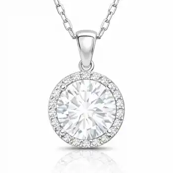 Gümüş Yuvarlak Montür Kadın Kolye