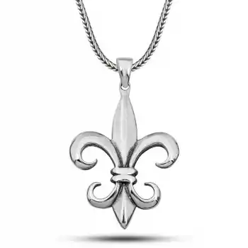 Gümüş Zambak Çiçeği Erkek Kolye