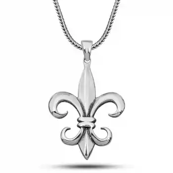 Gümüş Zambak Çiçeği Erkek Kolye