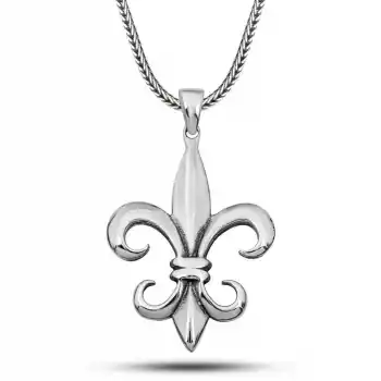 Gümüş Zambak Çiçeği Erkek Kolye