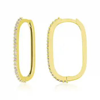 Gümüş Zirkon Taşlı Halka Kadın Küpe