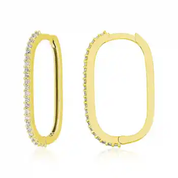 Gümüş Zirkon Taşlı Halka Kadın Küpe