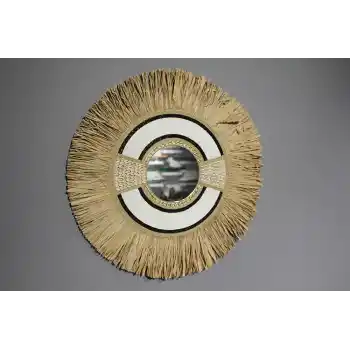 Hasırlı Duvar Aynası 3Natural-3